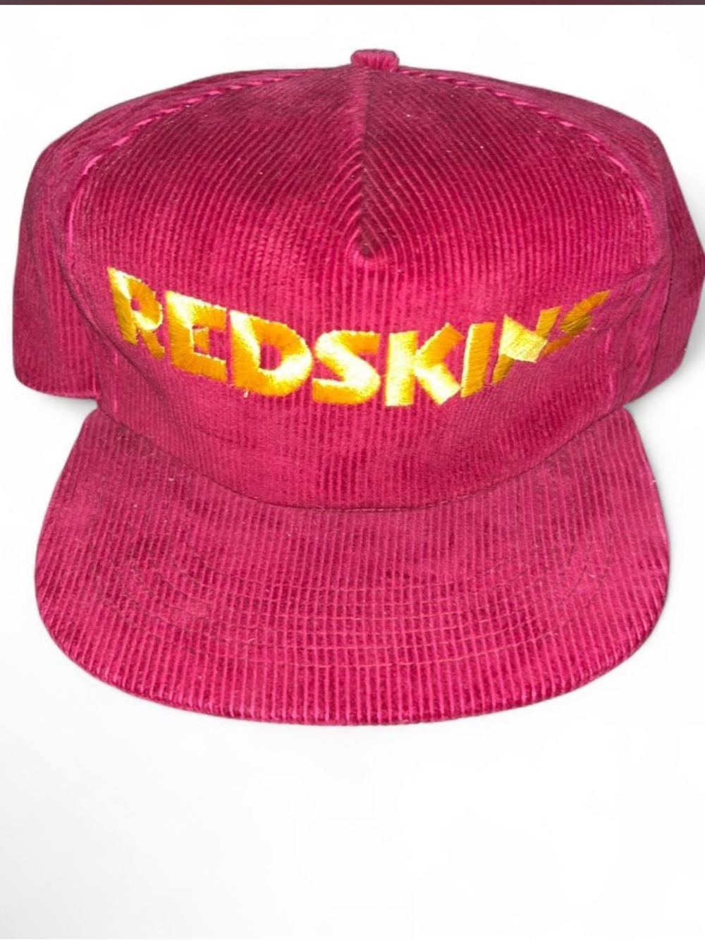 Vintage 80s Corduroy Redskins Snapback Hat